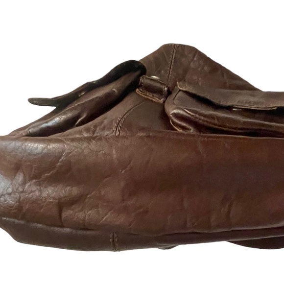 Lucky Brand | Brandy & Chocolate Piece Train Leather Shoulder Bag - Picture 9 of 11